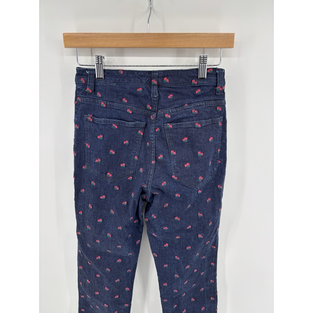 Miaou Jeans Women's Sz 28 Floral Rose Embroidered Straight Leg Coquette Chic - Picture 6 of 14